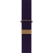 Minsun Watch 2 3 4 5 6 7 8 9 Se 38 40 41MM Uyumlu Mıknatıslı Deri Kordon Mor