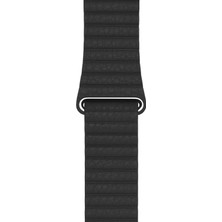 Minsun Watch 2 3 4 5 6 7 8 9 Se 42 44 45 49MM Uyumlu Klasik Deri Kordon Siyah