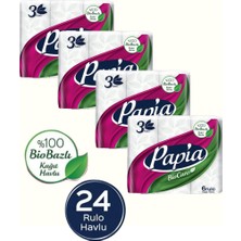 Papia Biocare 3 Katlı Kağıt Havlu 24 Rulo