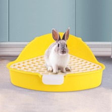 F Fityle Tavşan Tavşan Kafesi Aksesuarları Sarı Için Üçgen Tavş Tava Tuvalet (Yurt Dışından)