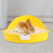 F Fityle Tavşan Tavşan Kafesi Aksesuarları Sarı Için Üçgen Tavş Tava Tuvalet (Yurt Dışından)