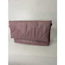 Pink Clutch Çanta Gülkurusu Lila Askılı 35X20