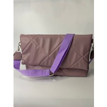 Pink Clutch Çanta Gülkurusu Lila Askılı 35X20