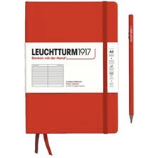 Leuchtturm 1917 Leuchttrum 1917 Medium(A5) Sert Kapak, 251 Numaralandırılmış Noktalı Sayfa Defter Fox Red 367251