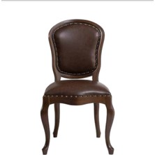 Sandalye 19757 Zus020 Suni Deri GABARA Modeli Ceviz renk Kayın Aslan Ayak El Yapı