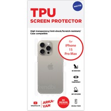 Wrapsol iPhone 15 Pro Max Mat Arka ve Yan Koruyucu Tpu Film