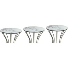 Bengi Ticaret Brc Zigon Kum Saat Model Beyaz Mermer Temper Cam Metal Çelik Platin Renk El Yapım