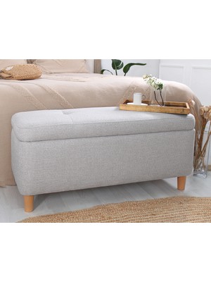 Lorence Home Rocio Sandıklı Bench Puf Açık Gri