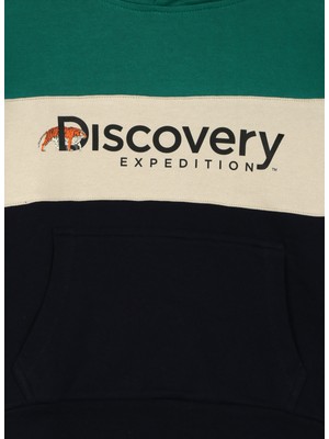 Discovery Expedition Lacivert Erkek Çocuk Kapüşonlu Blok Sweatshirt D3WB-SWT28