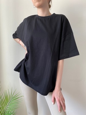 Karma Collection Siyah Renk Oversize T-Shirt