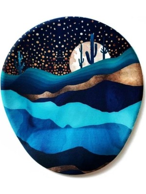 Baskı Tech Bilek Destekli Mouse Pad Moon Love