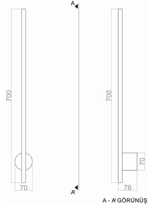 Voxlamplighting Samsung LED Duvar Aplik Çubuk Siyah Gün Işığı