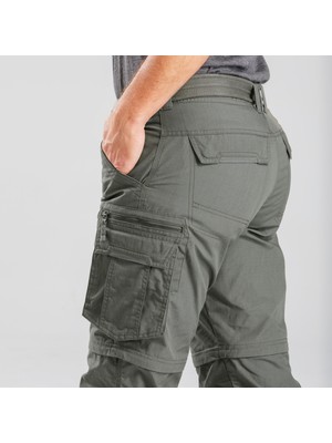 Decathlon Forclaz Erkek Outdoor Trekking Modüler Kargo Pantolon - Haki - Travel 100 Modul