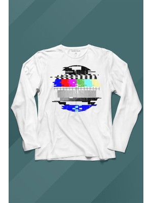 Kendim Seçtim No Signal Teletex Nostalji Tv Tele Tex Uzun Kollu Tişört