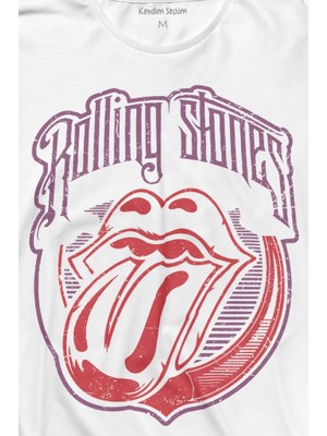 Kendim Seçtim Rolling Stones Rock Retro 70S 80S Musicuzun Kollu Tişört