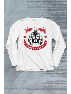 Kendim Seçtim Brock Lesnar Logo Wwe Ufc Amerikan Güreşi Spor Uzun Kollu Tişört