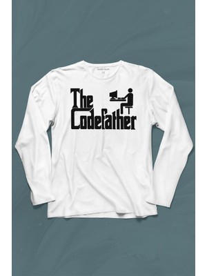 Kendim Seçtim The Codefather Godfather Bilgisayar Code Korsan Hacker Yazılımcı Uzun Kollu Tişört