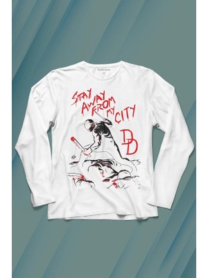 Kendim Seçtim Stay Away From My City Dd Halloween Cadılar Bayramı Uzun Kollu Tişört