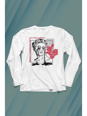 Kendim Seçtim Statue Cry Vaporwave Future Heykel Urban Street Culture Uzun Kollu Tişört