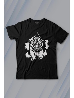 Kendim Seçtim Tişörtün Içinden Çıkan Kaplan Tiger Baskılı Tişört Çocuk T-Shirt