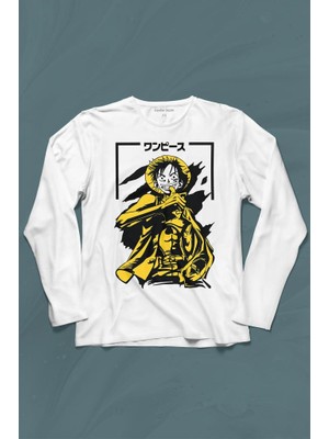 Kendim Seçtim One Piece Anime Dizi Japonca Japanese Wear Uzun Kollu Tişört