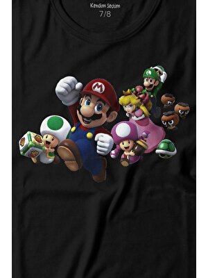 Kendim Seçtim Super Mario Party Star Rush Baskılı Tişört Çocuk T-Shirt