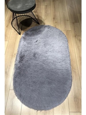 Doğuş Peluş Halı Doğuş Peluş Oval Post Halı Tavşan Gri