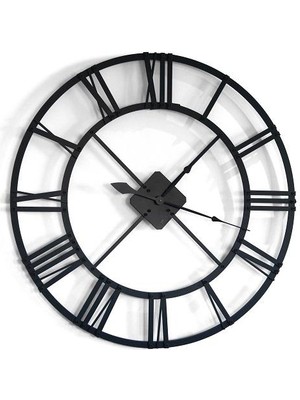 Entema Roma Rakamlı Kalın Metal Duvar Saati  90CM Çap-6mm Çelik (Sessiz)