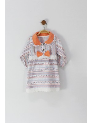 Trendimizbir Dantel Detaylı Bebe Yaka Elbise