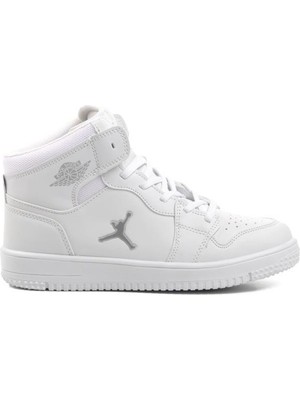 Cool Erkek Çocuk Beyaz Uzun Spor Bot Sneaker Tekstil Malzeme ile Günlük Kullanım İçin Tasarlandı