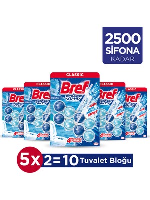 Bref Power Aktiv Katı Tuvalet Bloğu 5 Adet Okyanus İkili (5'li Set)