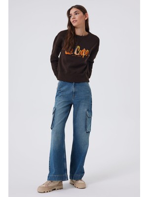 Lee Cooper Sandy Yüksek Bel Normal Kesim Düz Paça %100 Pamuk Cargo Federer Kadın Jean Pantolon