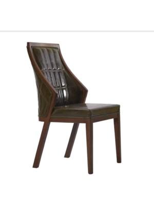 Bengi Ticaret Sandalye ST Zus038 Suni Deri Model Kapitone Modern Ceviz Renk Torna Ayak  El Yapım