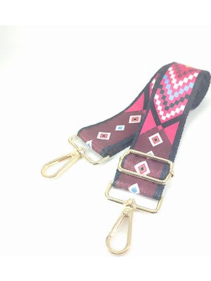Tedz Collection Mordino Mor Etnik Desenli Sarı Klipsli Çanta Askısı