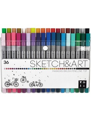 Bruno Visconti Sketch&art Çift Taraflı Brush Pen ve Fineliner Fırça Uç+ Ince Uç