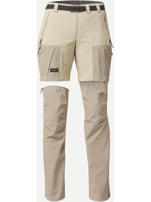 Decathlon Forclaz Kadın Outdoor Trekking Modüler Pantolon - Bej - MT500