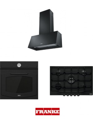 Franke Trendline Plus Bk 70 Davlumbaz Fch 755 4g Tc MB C Ocak Fco 86 H MB Fırın Matt Black Ankastre Set