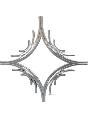 Bengi Ticaret Ayna Cnc Model Mdf Kesim Modern Tarz Estetik Çizgi Parlak Gümüş Gri Renk.el Yapım