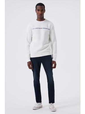 Lee Cooper Steward Erkek Sweatshırt Beyaz