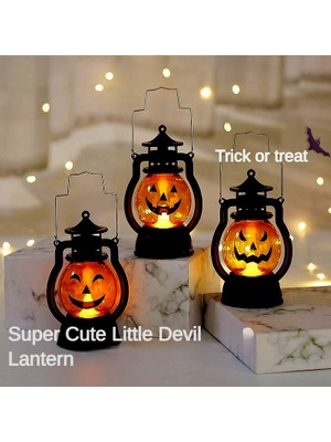 TopOne Cadılar Bayramı 3pcs Için Kuzey Dedeksyonu Olan Küçük Şeytan'ın Lampası Jack-O-Lantern Barı (Yurt Dışından)