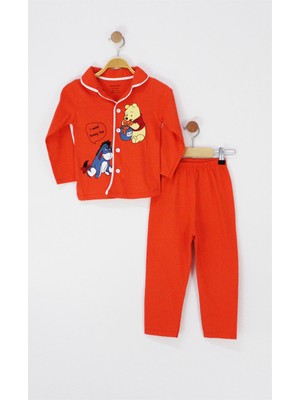 Winnie The Pooh Baskılı Düğmeli Pijama Takımı