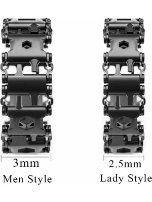 Masoffy 19MM Saat Konektörü Bayan Stili 2.45CM 2.45CM Basamak Dış Mekan Eklenmiş Bilezik Çok Fonksiyonlu Giyen Tornavida Aleti El Zinciri Saha Hayatta Kalma Aksesuarları Izle Bağlantısı (Yurt Dışından)