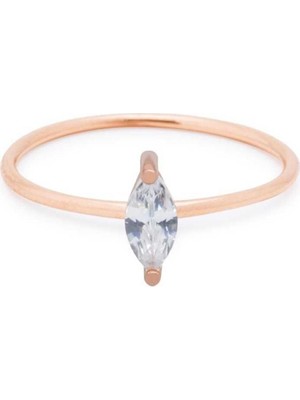 Minamis Silver Oval Kesim Taşlı Minimal 925 Ayar Gümüş Yüzük