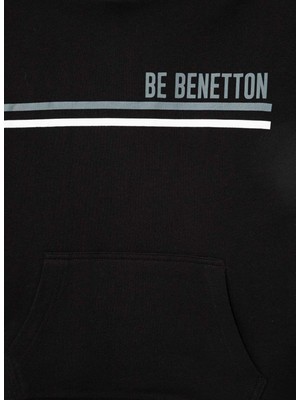 Benetton Siyah Erkek Çocuk Sweatshirt 3J68C202M