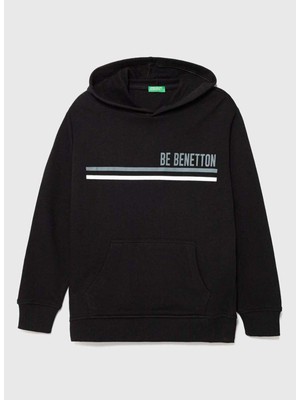 Benetton Siyah Erkek Çocuk Sweatshirt 3J68C202M