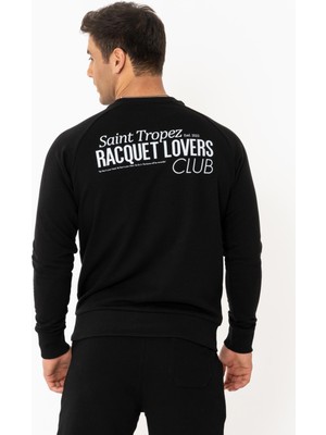 Coredra Racquet Lover Regular Sweatshirt Erkek - Siyah