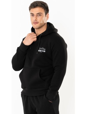 Coredra Racquet Lovers Regular Hoodie Erkek - Siyah