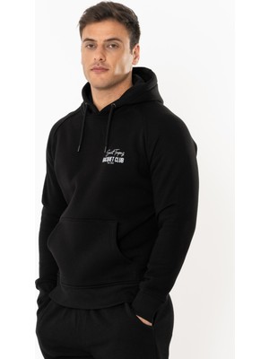 Coredra Court Regular Hoodie Erkek - Siyah
