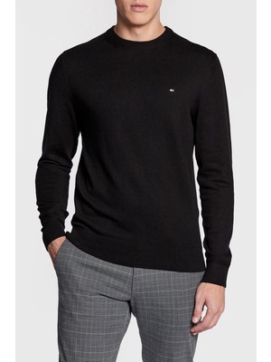 Tommy Hilfiger Pamuk ve Kaşmir Karışımlı Regular Fit Bisiklet Yaka Erkek Kazak MW0MW28046 Bds