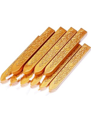 Htun 12 Pieces Sealing Wax Sticks With Wicks Antique Fire Manuscript Sealing Wax For Wax Seal Stamp (Gold Color) (Yurt Dışından)